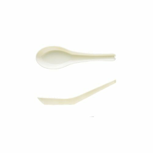 Rakuten - 使い捨てプラスチックカトラリー　レンゲ#130　白　バラタイプ(個包装なし)　300本【取り寄せ商品・即納不可・代引き不可・返品不可】