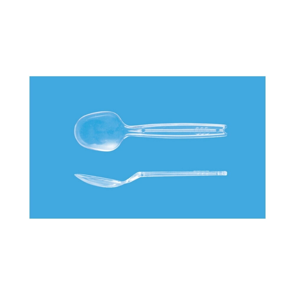 樂天商城 - 使い捨てプラスチックカトラリー　丸スプーン　#80　透明　バラ(個包装なし)　100本×10袋【取り寄せ商品・即納不可・代引き不可・返品不可】