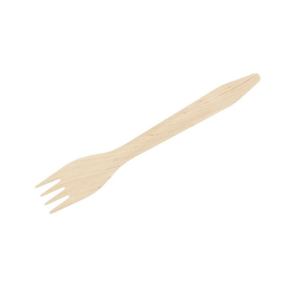 Rakuten - 使い捨て木製カトラリー　フォーク　#165　バラ(個包装なし)　100本【取り寄せ商品・即納不可・代引き不可・返品不可】
