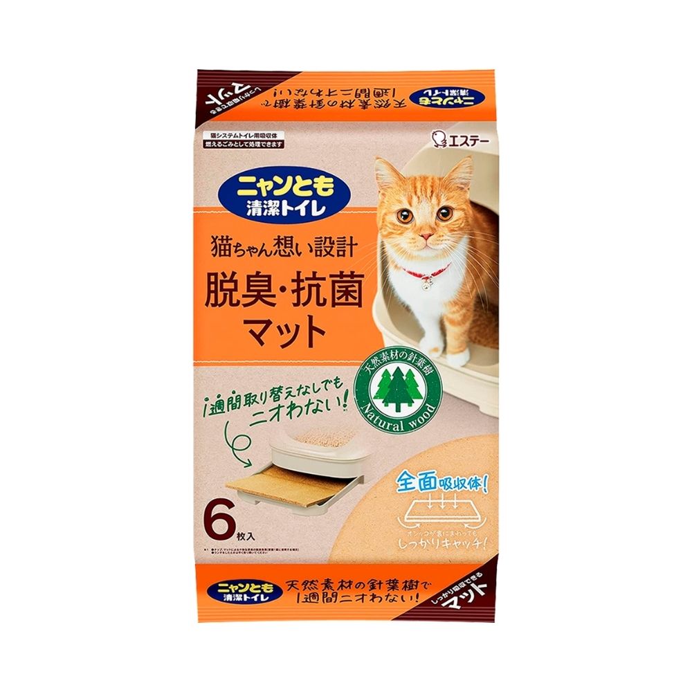 エステー　ペット向けトイレ用品　ニャンとも清潔トイレ　脱臭・抗菌マット　6枚×10個(60枚)【取り寄せ商品・即納不可・代引き不可・返品不可】