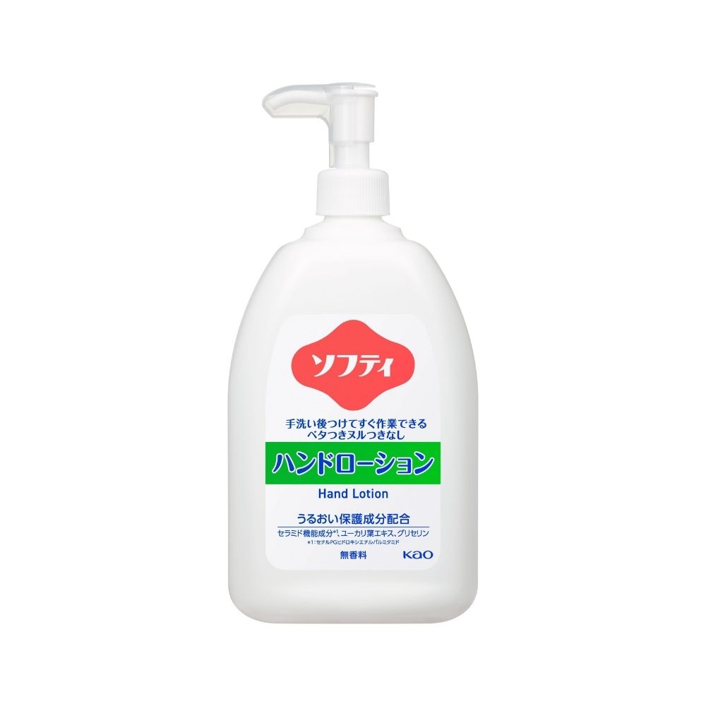 ご注意 ●この商品は、取り寄せ後の発送となります。通常5営業日以内に発送いたします。 ●この商品は、代引き不可・返品不可となりますので、ご了承ください。 特徴 Kaoプロシリーズ　業務用　ソフティシリーズ ●手洗い直後に使用する保湿用ハンドローション。 ●うるおい保護成分（セラミド機能成分※、ユーカリ葉エキス、グリセリン）配合。 ※セチルPGヒドロキシエチルパルミタミド　 ●荒れがちな手肌にもうるおいを補います。 ●手洗い後つけてすぐ作業できます。 ●無香料。 商品詳細 ●商品名：業務用　ソフティ　ハンドローション ●容量：550mL×6本 ●メーカー名：花王プロフェッショナル・サービス株式会社 【商品分類】化粧品 【広告文責】株式会社コーセイ　087-885-6107