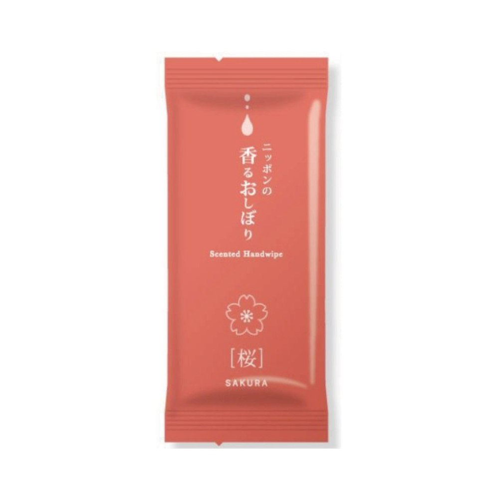 Rakuten - 【期間限定P2倍】 溝端紙工印刷　紙おしぼり　ニッポンの香るおしぼり　桜　100本×12袋(1200本)【メーカー直送・代引き不可・時間指定不可・沖縄、離島不可】