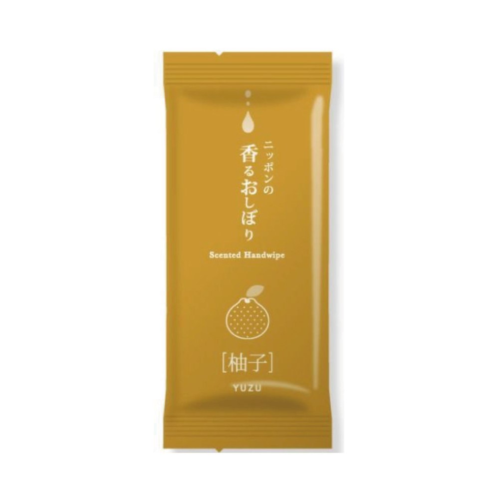 Tissue - 【期間限定P2倍】 溝端紙工印刷　紙おしぼり　ニッポンの香るおしぼり　ゆず　100本×12袋(1200本)【メーカー直送・代引き不可・時間指定不可・沖縄、離島不可】