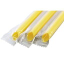 縞模様の紙ストロー-黄白-7.75インチ-50個入り-箱の外紙ブランド Striped Paper Straws - Yellow White - 7.75 Inches - Pack of 50 - Outside the Box Papers Brand