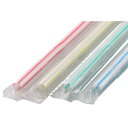 フレックスストロー 6mm×21cm フィルム包装 4色ストライプ(白地) 500本入×20箱(輸入品)【メーカー直送・代引き不可・時間指定不可・沖縄、離島不可】