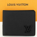 【未使用品】LOUIS VUITTON ルイヴィトン ポルトフォイユ・ミュルティプル 二つ折り財布（小銭入れなし） LV アエログラム ブラック M69829 RFID（ICチップ入り