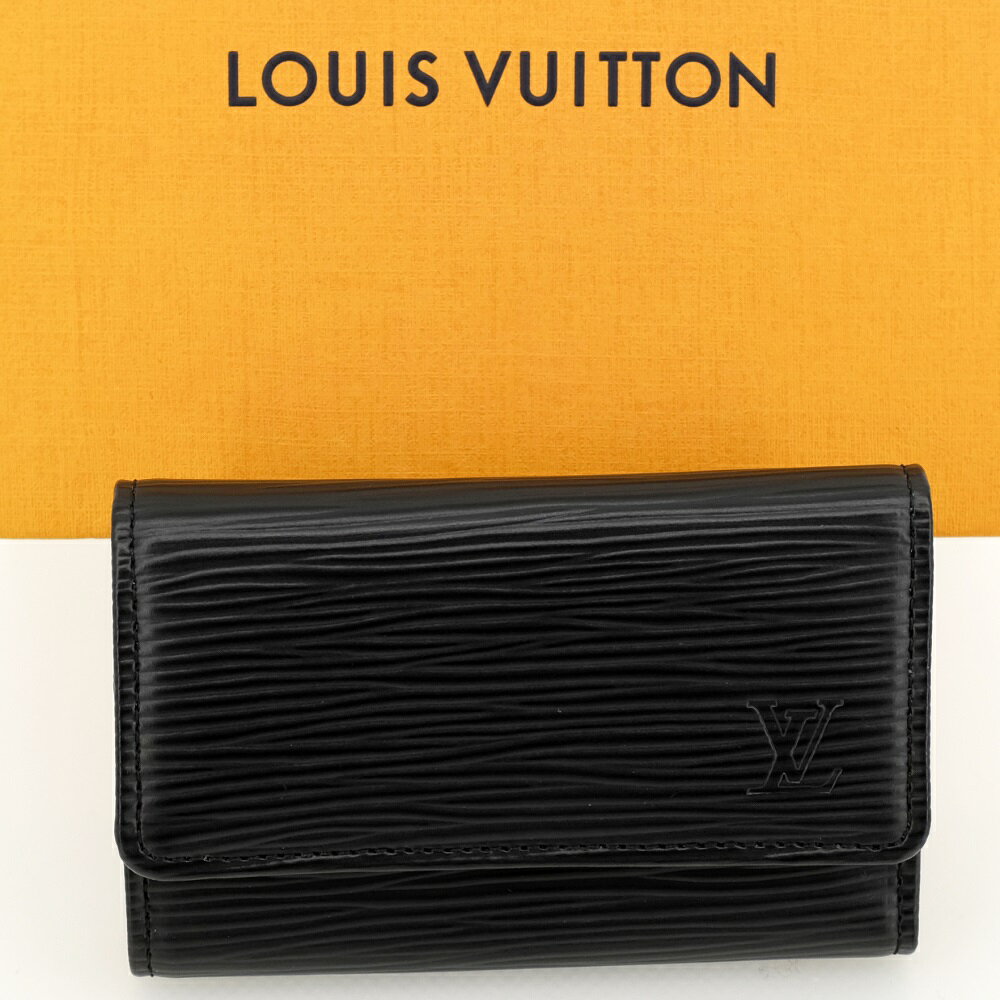 【新品同様】LOUIS VUITTON ルイヴィトン ミュルティクレ6 キーケース6連 エピ・レザー ノワール黒 M63812 RFID（ICチップ入り） ※イニシャル入り「T.M」 箱 保存袋 【中古】