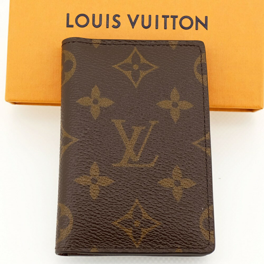 【新品同様】LOUIS VUITTON ルイヴィトン オーガナイザー・ドゥ ポッシュ カードケース/パスケース/名刺入れ モノグラム M60502 RFID（ICチップ入り） ※イニシャル入り「Y.M」 【中古】