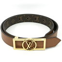 【未使用品】LOUIS VUITTON ルイヴィトン ベルト・ドーフィーヌ 25MM ウエスト65cm～75cm（5穴） リバーシブル モノグラム・キャンバス、プレーンカーフレザー M0196Y 箱 保存袋 【新古品】