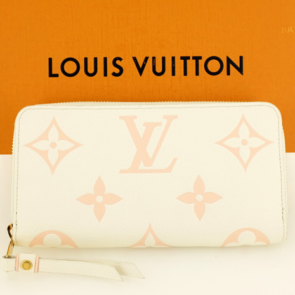 【美品】LOUIS VUITTON ルイヴィトン ジッピー・ウォレット 長財布(小銭入れあり) ラウンドファスナー モノグラム・アンプラント レザー シャマロウピンク M83309 RFID(ICチップ入り) 【中古】