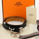 【未使用品】HERMES エルメス レザー ブレスレット 《トレンチ》ブラック シルバー金具 B刻印 H500033FK89T4 箱 保存袋