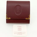 Cartier カルティエ コインケース マストライン コインケース 小銭入れ 角型 ボルドー カーフレザー L3000464 【中古】