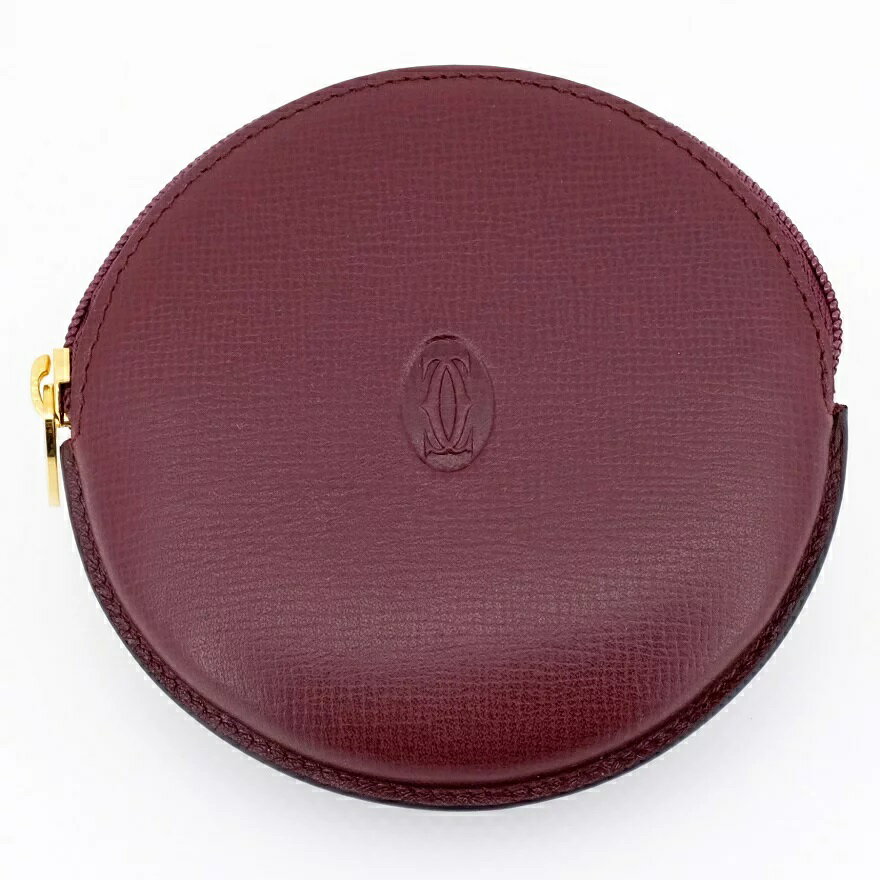 【未使用品】Cartier カルティエ マスト コインケース 小銭入れ カーフ レザー ボルドー ゴールド金具 L3000159 【新古品】