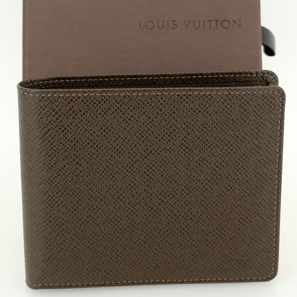 【美品】LOUIS VUITTON ルイヴィトン ポルトフォイユ フロリン 二つ折り財布（小銭入れあり） タイガ グリズリ M31118 ※イニシャル入り「M.E」 【中古】