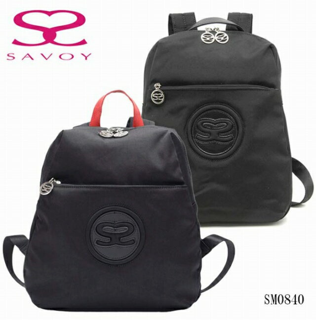 SAVOY サボイ バッグ リュック リュックサック ナイロン ファスナー コンパクト ブラック レッド SM840