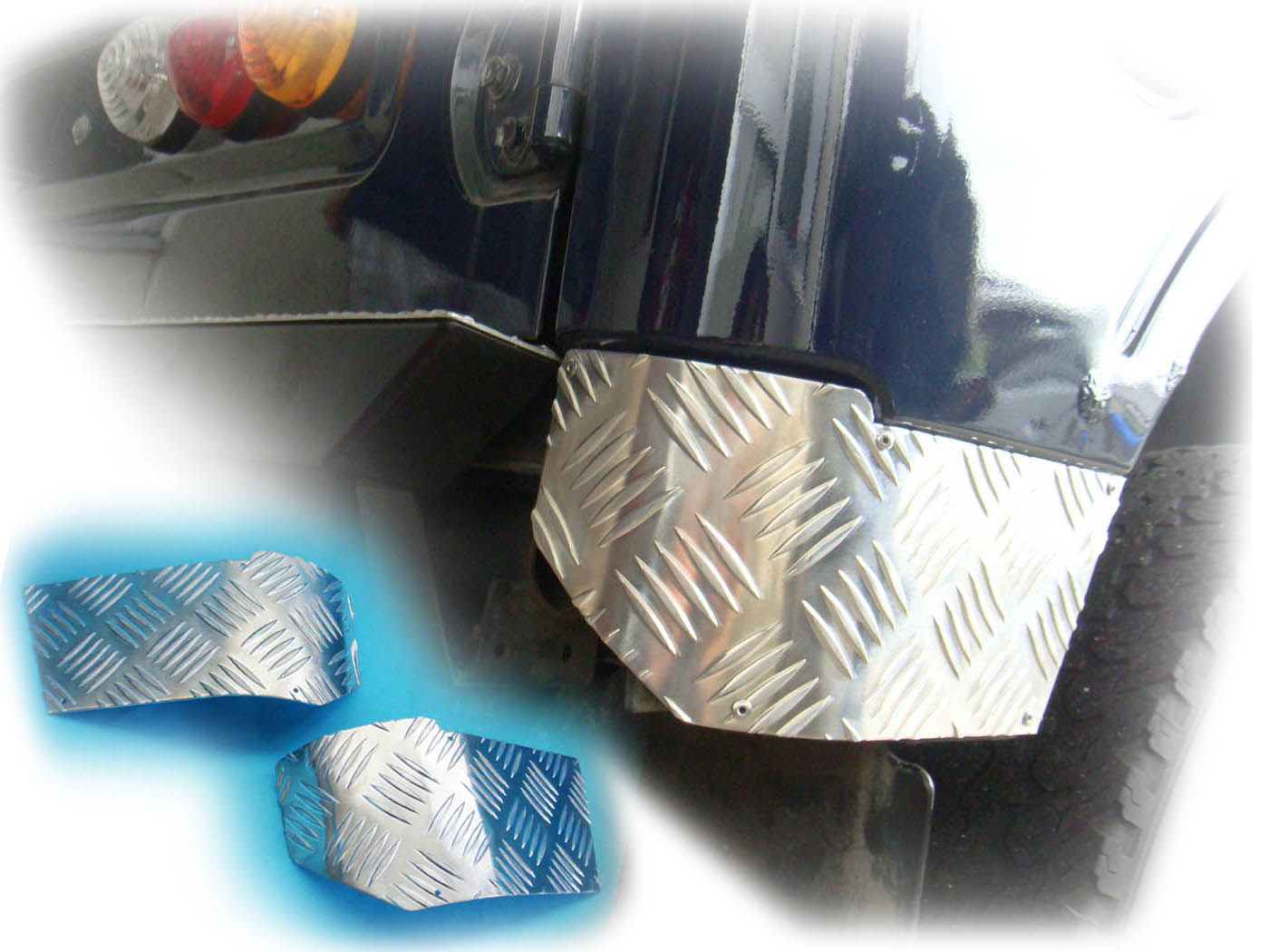 ジムニー用アルミ縞板製リアコーナープレート コーナーパネル 適用車種：SJ30 JA11 JA12 JA22 jimny ジムニー ja11 パーツ カスタム