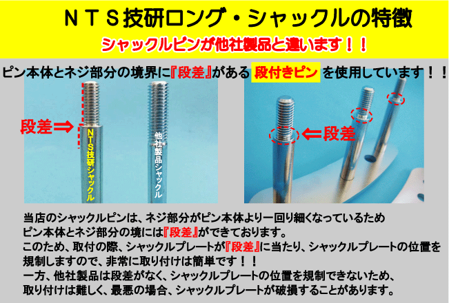 段付きピン仕様！ジムニー用ブーメランロングシャックル（1個）ジムニー パーツ 適用車種：SJ10 SJ30 SJ40 JA71 JA51 JA11 JB31 2