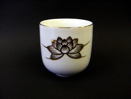 湯呑1.8寸（金・蓮）【陶器】(3)