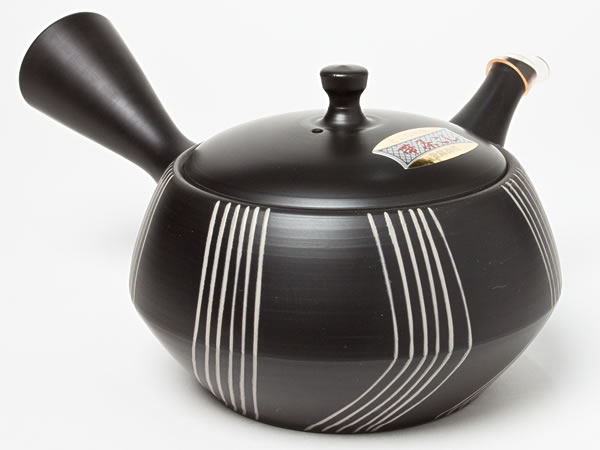 Rakuten - 急須（黒泥珠形白線 帯網）　homura4-262お茶のふじい・藤井茶舗