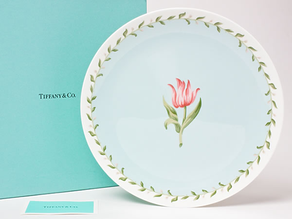 ティファニー ピンクチューリップ（ブルー）ディナープレート tiffany-33お茶のふじい 藤井茶舗