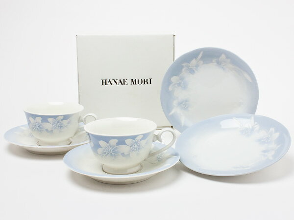 HANAE MORI（ハナエ モリ）ペア トリオセット（カップ＆ソーサー＆ケーキプレート）　hanaemori-10お茶のふじい・藤井茶舗