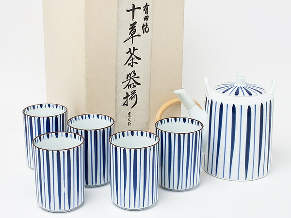 有田焼　十草茶器揃（急須1個＋湯呑5客）　chakis13 お茶のふじい・藤井茶舗