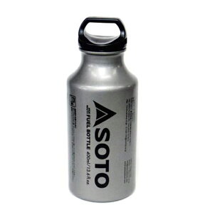 SOTO(ソト 新富士バーナー) 広口フューエルボトル 400ml SOD-700-04-24アウトドアギア 燃料タンク アウトドア 燃料 シルバー おうちキャンプ ベランピング