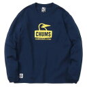 CHUMS(チャムス) Booby Face L/S T-Shirt / Navy/Yellow / L CH01-1829 長袖Tシャツ男性用 Tシャツ アウトドアウェア　Tシャツ