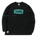 CHUMS(`X) Logo L/S T-Shirt/BlackTeal / L /CH01-1828 TVcjp TVc Jbg\[ AEghAEFA@TVc