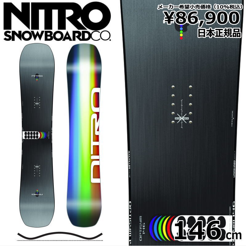 【即納】 22-23 NITRO OPTISYM 【JAPAN】 146cm ナイトロ オプティシム グラトリ ラントリ フリースタイル 型落ち カタオチ 旧モデル 日本正規品 メンズ スノーボード 板単体 ハイブリッドキャンバー