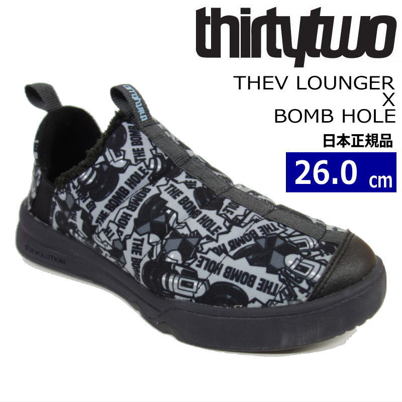 23-24 THIRTYTWO THE LOUNGER X BOMB HOLE 顼:BLACK PRINT 26cm ƥġ  饦󥸥㡼  Ρܡɥ֡ 