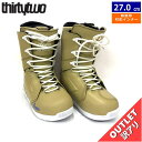 【訳アリアウトレット】24-25 THIRTYTWO LASHED PREMIUM SPRING BREAK カラー:TAN BLUE WHITE 27cm サ...