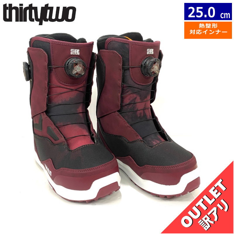 yXg1_z yAAEgbgz24-25 THIRTYTWO TM-2 DOUBLE BOA STEVENS J[:OXBLOOD 25cm T[eB[c[ Y Xm[{...