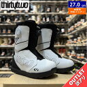 【訳アリアウトレット】24-25 THIRTYTWO LASHED DOUBLE BOA カラー:WHITE BLACK 27cm サーティーツー ラッシュド ...