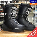 【訳アリアウトレット】24-25 THIRTYTWO LASHED W'S カラー:BLACK WHITE BLACK 24cm サーティーツー ラッシュド レ...