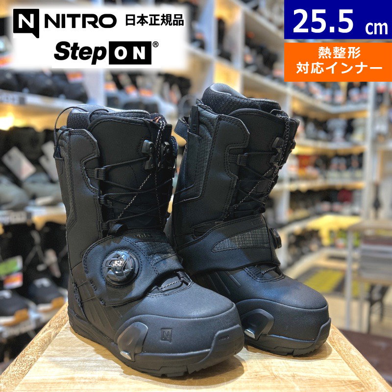 25-26 NITRO PROFILE STEP ON TLS カラー:Black 25.5cm ナイトロ プロファイル ステップオン メンズ スノーボードブーツ スピードレース 熱成型対応 日本正規品