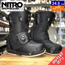 【OUTLET】24-25 NITRO CAVE TLS カラー:BLACK 24.5cm ナイトロ ケーブ レディース スノーボードブーツ 型落ち スピードレ...