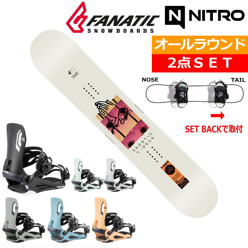 23-24 FANATIC T-DECK LIGHT GREY+26 NITRO TALENT ファナティック メンズ レディース スノーボード2点..