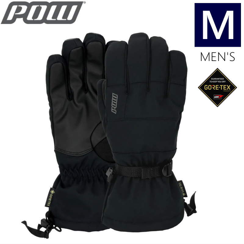 【即納】 ○22-23 POW Trench GTX Glove Black Mサイズ パウ トレンチ グローブ スキー スノーボード グローブ メンズ 五本指グローブ 手袋 防寒 リーシュコード付き GORE-TEX ゴアテックス 日本正規品