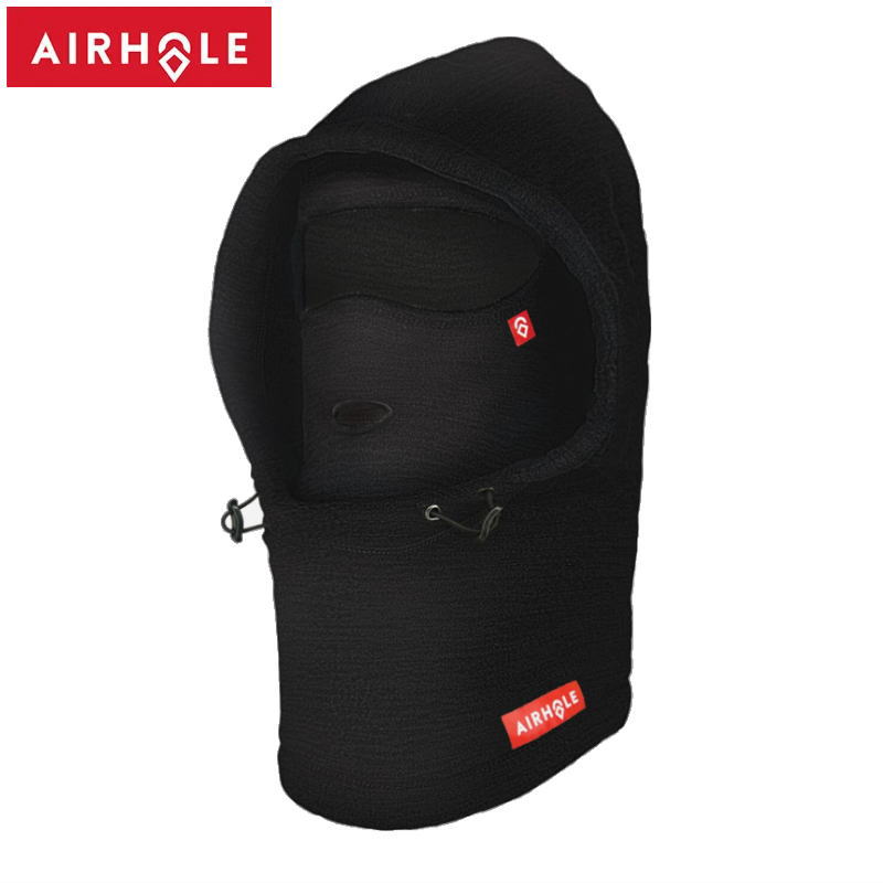 【即納】 ☆ AIRHOLE AIRHOOD BALACLAVA MICROFLEECE カラー:BLACK フードウォーマー バラクラバ 目出し帽 スノーボード スノボ スキー 防寒 ゴーグルが曇りにくい エアホール