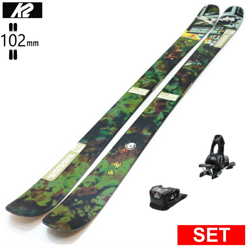 [センター幅102mm 156cm|170cm]K2 RECKONER 102 W+ATTACK 11LYT ケーツー 型落ち旧モデルスキー板セット ツインチップスキー フリースキー フリースタイルスキー