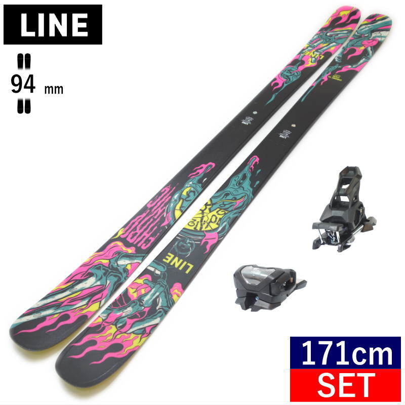 楽天Snowboard＆Ski オフワン国道16号セミファットスキーセット ラインLINE CHRONIC 94+ATTACK 14 GW スキー＋ビンディングセット ラインクロニック ツインチップスキー フリースキー フリースタイルスキー 日本正規品 23-24 [171cm/94mm幅]