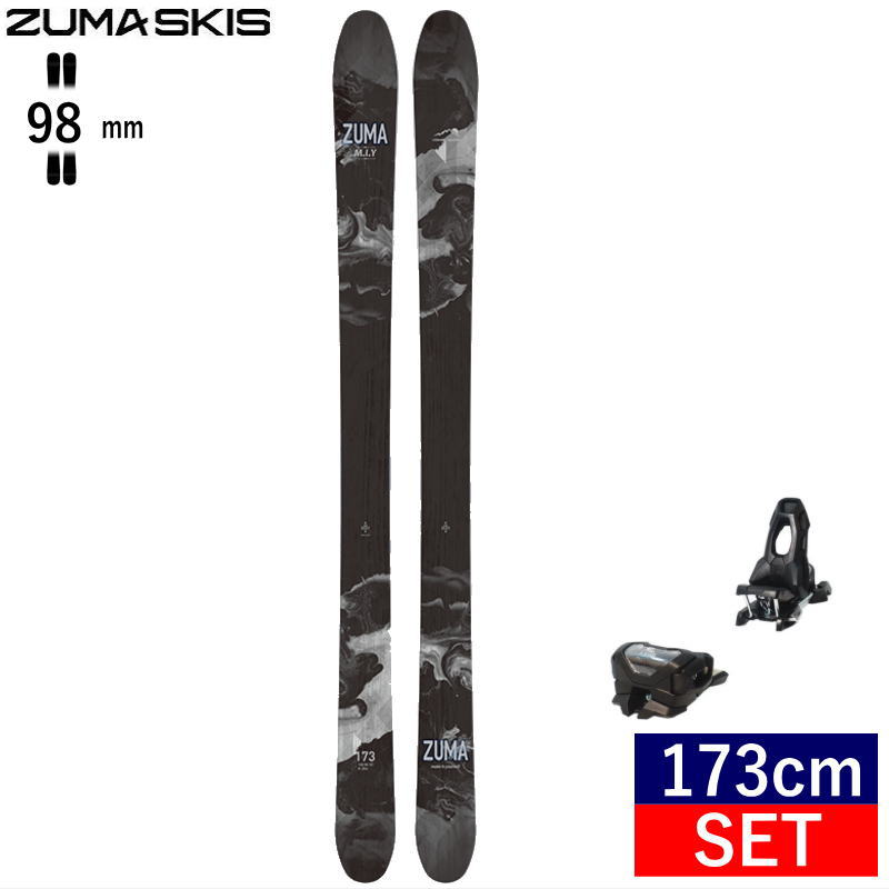 楽天Snowboard＆Ski オフワン国道16号セミファットスキーセット[173cm/98mm幅]ZUMA M.I.Y+ATTACK 11 GW ツマ エムアイワイ フリースキー＋ビンディングセット オールラウンドフリースタイルスキー ノーズテールロッカー 日本正規品