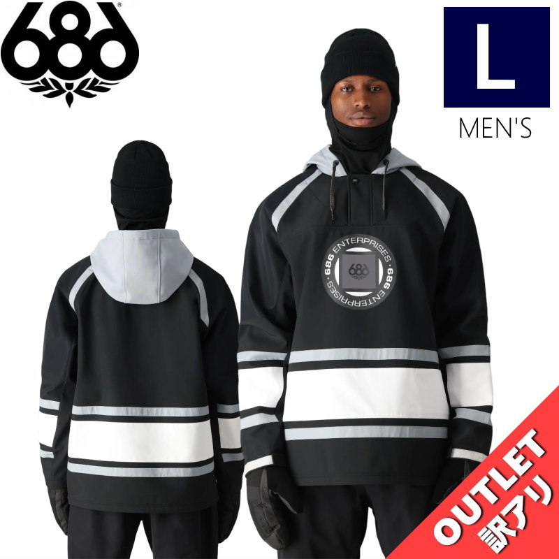 ▲ラスト1点 【アウトレット】◎ 686 WATERPROOF SLAPSHOT HOODY カラー:BLACK COLORBLOCK Lサイズ シックスエイト...