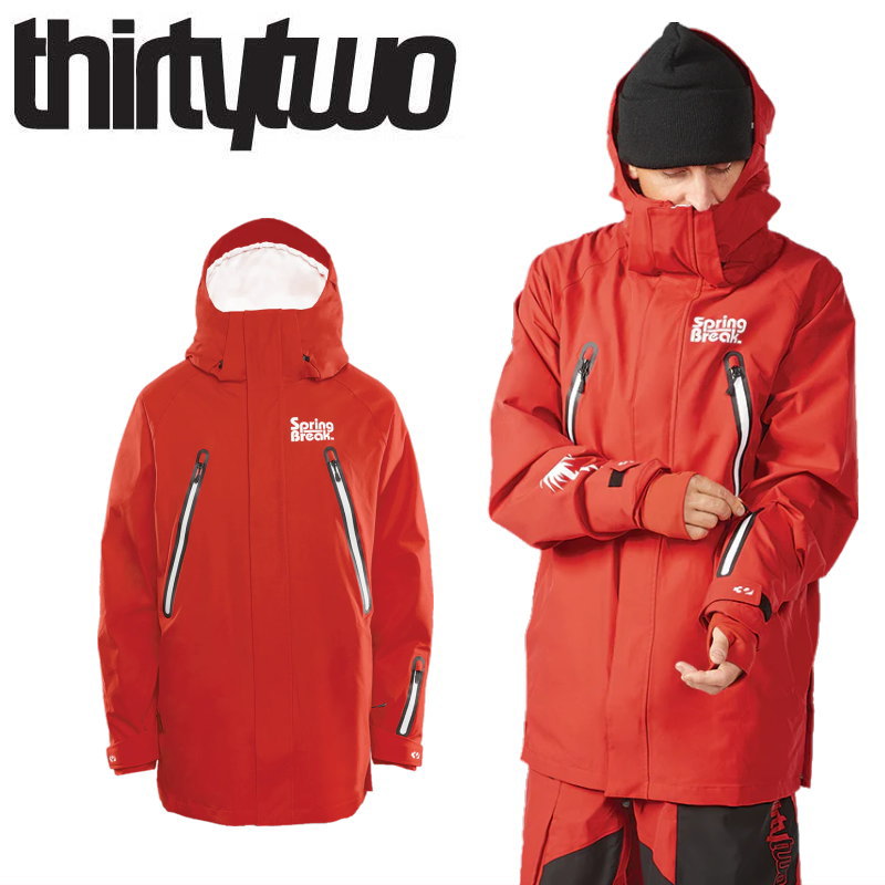 THIRTYTWO SPRINGBREAK PARKA JKT カラー:RED BLACK 23-24 サーティツー ジャケット JACKET メンズ スノーボード スキー スノボウェア 型落ち 日本正規品 ●