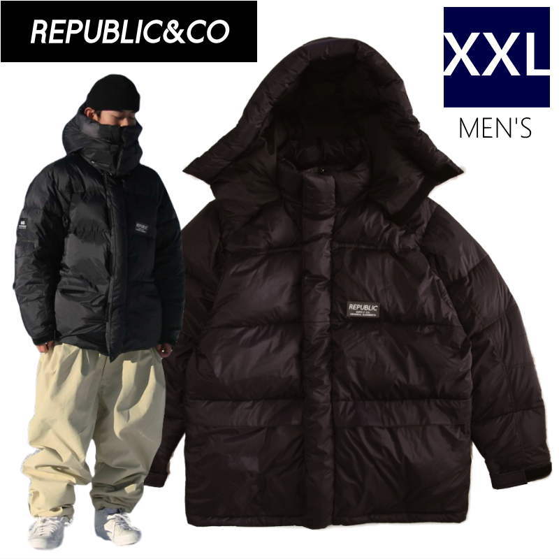 【即納】 ○ REPUBLIC DWYCK PARKA JACKET Black XXLサイズ リパブリック ダウン アウトドア キャンプ アウターウェア ジャケット JKT メンズ スノーボード スキー 大きいサイズ 22-23 日本正規品