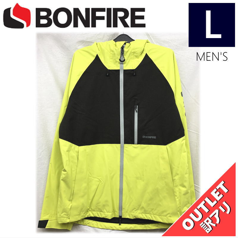 【72%OFF/OUTLET】 BONFIRE PYRE SHELL JKT カラー:LIME Lサイズ メンズ スノーボード スキー ジャケット JACKET...