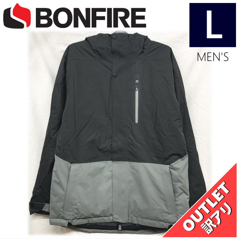 【72%OFF/OUTLET】 BONFIRE ETHER INSULATED JKT カラー:BLACK Lサイズ メンズ スノーボード スキー ジャケット ...