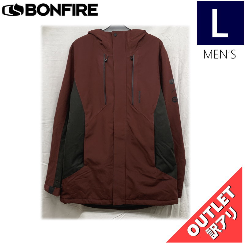 【73%OFF/OUTLET】 BONFIRE GLISSADE INSULATED JKT カラー:MAROON Lサイズ メンズ スノーボード スキー ジャ...