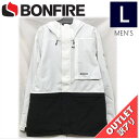【65%OFF/OUTLET】 BONFIRE VECTOR SHELL JKT カラー:WHITE Lサイズ メンズ スノーボード スキー ジャケット JAC...